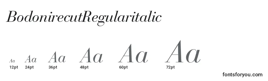Größen der Schriftart BodonirecutRegularitalic