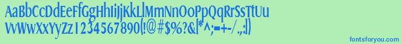 フォントGriffoncondensedBold – 青い文字は緑の背景です。