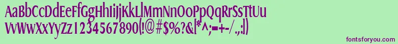 GriffoncondensedBold Font – Purple Fonts on Green Background