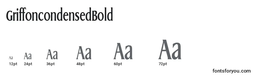 GriffoncondensedBold Font Sizes