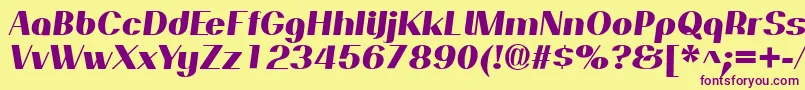 PassionsanspdapExtraboldit Font – Purple Fonts on Yellow Background