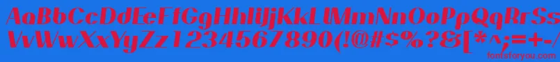 PassionsanspdapExtraboldit Font – Red Fonts on Blue Background