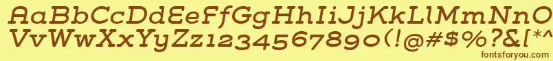GroverSlabItalic Font – Brown Fonts on Yellow Background