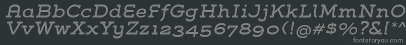 Czcionka GroverSlabItalic – szare czcionki na czarnym tle