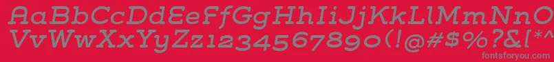 フォントGroverSlabItalic – 赤い背景に灰色の文字