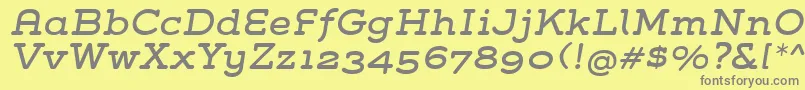 フォントGroverSlabItalic – 黄色の背景に灰色の文字