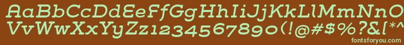 GroverSlabItalic-fontti – vihreät fontit ruskealla taustalla