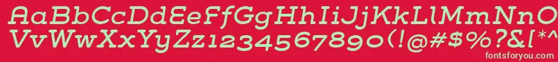 GroverSlabItalic Font – Green Fonts on Red Background