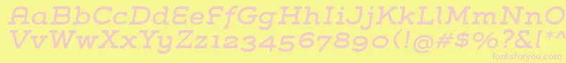 GroverSlabItalic-fontti – vaaleanpunaiset fontit keltaisella taustalla