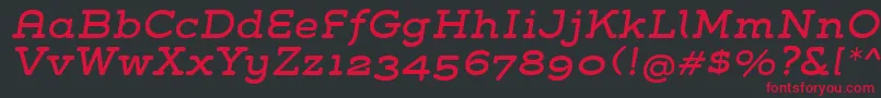 フォントGroverSlabItalic – 黒い背景に赤い文字