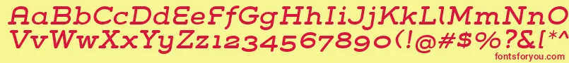 GroverSlabItalic-Schriftart – Rote Schriften auf gelbem Hintergrund