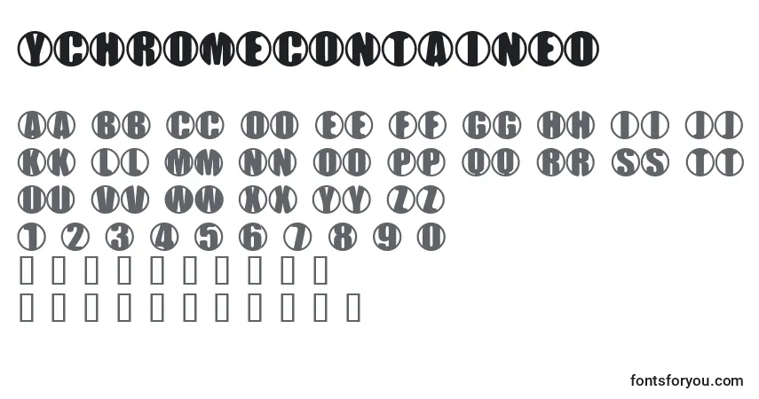 A fonte YchromeContained – alfabeto, números, caracteres especiais