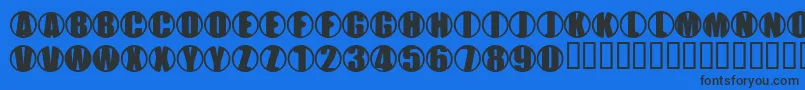 YchromeContained Font – Black Fonts on Blue Background