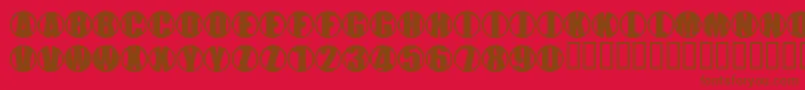 YchromeContained Font – Brown Fonts on Red Background