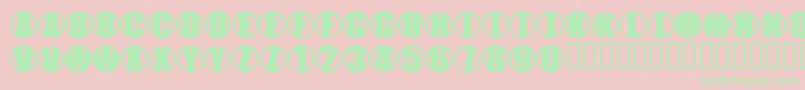 YchromeContained Font – Green Fonts on Pink Background