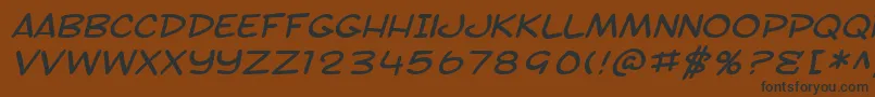 SfToontimeExtendedItalic-Schriftart – Schwarze Schriften auf braunem Hintergrund