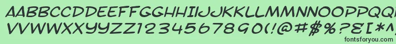 Шрифт SfToontimeExtendedItalic – чёрные шрифты на зелёном фоне