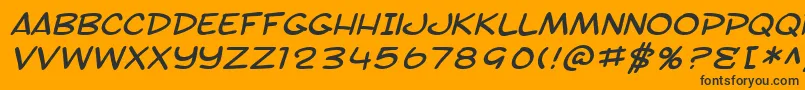 Шрифт SfToontimeExtendedItalic – чёрные шрифты на оранжевом фоне