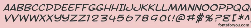 SfToontimeExtendedItalic-fontti – mustat fontit vaaleanpunaisella taustalla
