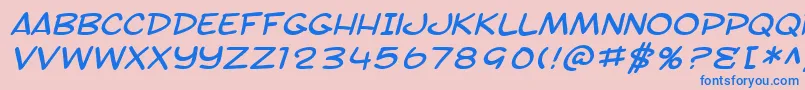 フォントSfToontimeExtendedItalic – ピンクの背景に青い文字