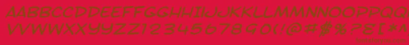 SfToontimeExtendedItalic-Schriftart – Braune Schriften auf rotem Hintergrund