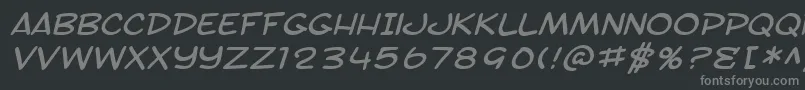 フォントSfToontimeExtendedItalic – 黒い背景に灰色の文字