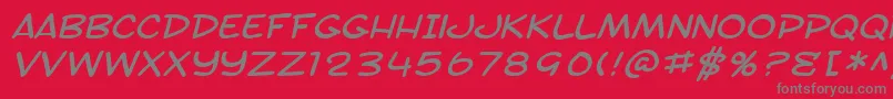 SfToontimeExtendedItalic Font – Gray Fonts on Red Background