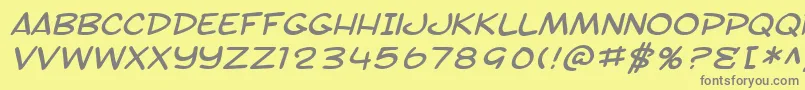 フォントSfToontimeExtendedItalic – 黄色の背景に灰色の文字
