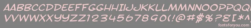 Шрифт SfToontimeExtendedItalic – розовые шрифты на сером фоне