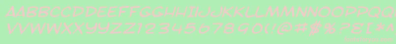 SfToontimeExtendedItalic-fontti – vaaleanpunaiset fontit vihreällä taustalla