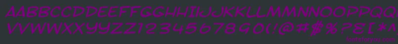 Шрифт SfToontimeExtendedItalic – фиолетовые шрифты на чёрном фоне