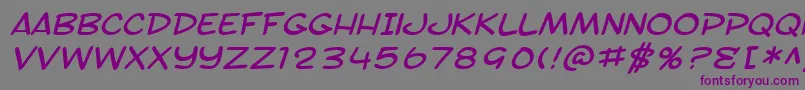 フォントSfToontimeExtendedItalic – 紫色のフォント、灰色の背景