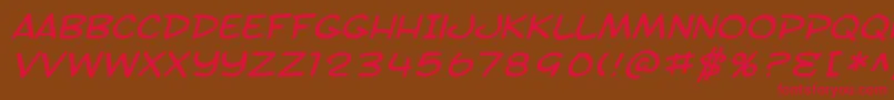 SfToontimeExtendedItalic Font – Red Fonts on Brown Background