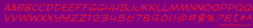 SfToontimeExtendedItalic Font – Red Fonts on Purple Background