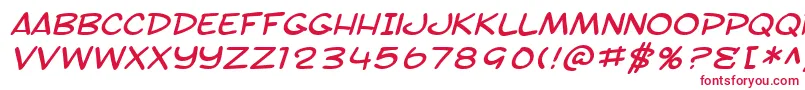 フォントSfToontimeExtendedItalic – 白い背景に赤い文字