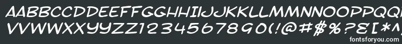 Шрифт SfToontimeExtendedItalic – белые шрифты на чёрном фоне