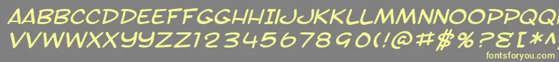 Шрифт SfToontimeExtendedItalic – жёлтые шрифты на сером фоне