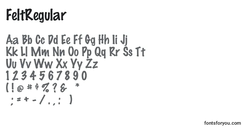 Fuente FeltRegular - alfabeto, números, caracteres especiales