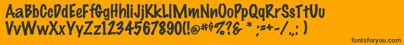 FeltRegular Font – Black Fonts on Orange Background