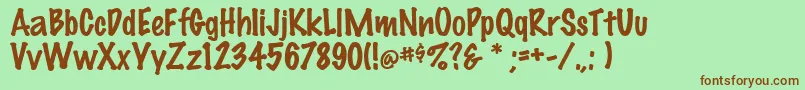 FeltRegular Font – Brown Fonts on Green Background