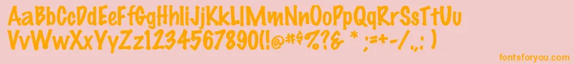 FeltRegular Font – Orange Fonts on Pink Background
