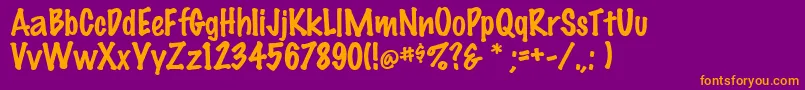 FeltRegular Font – Orange Fonts on Purple Background