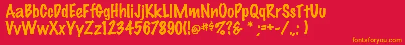 FeltRegular Font – Orange Fonts on Red Background