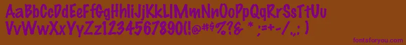 FeltRegular Font – Purple Fonts on Brown Background