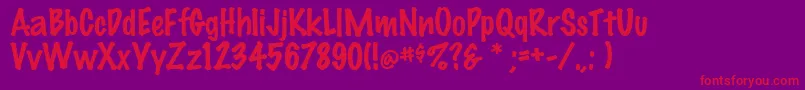 FeltRegular Font – Red Fonts on Purple Background
