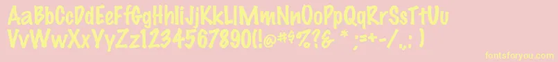 FeltRegular Font – Yellow Fonts on Pink Background