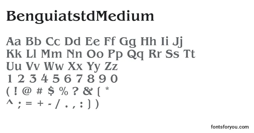 Czcionka BenguiatstdMedium – alfabet, cyfry, specjalne znaki