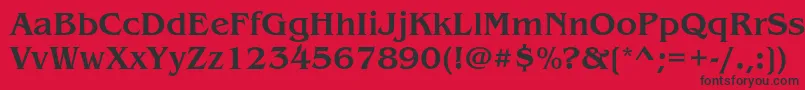 フォントBenguiatstdMedium – 赤い背景に黒い文字