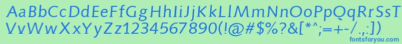 Aidaserif Font – Blue Fonts on Green Background