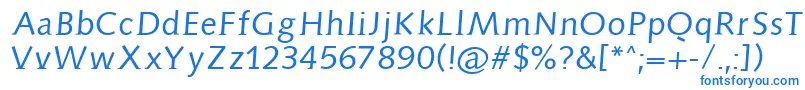 フォントAidaserif – 白い背景に青い文字